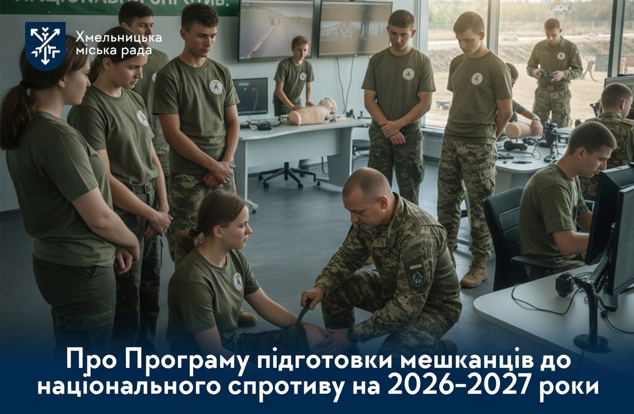 У Хмельницькій громаді затвердили Програму підготовки до національного спротиву на 2026-2027 роки: основні пріоритети та розвиток навчальної бази