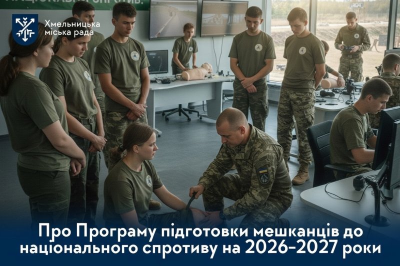 У Хмельницькій громаді затвердили Програму підготовки до національного спротиву на 2026-2027 роки: основні пріоритети та розвиток навчальної бази